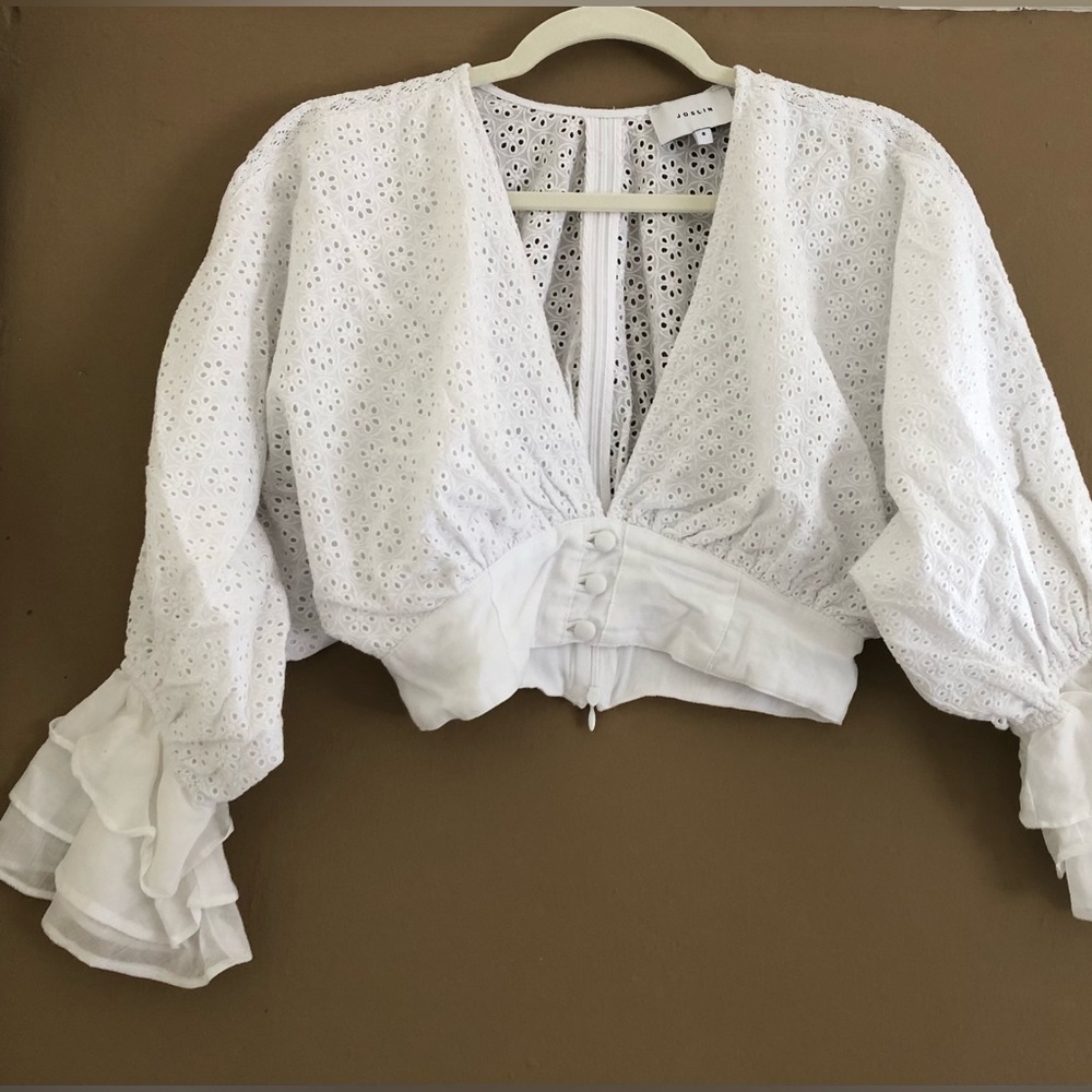 White Eyelet Crop Top